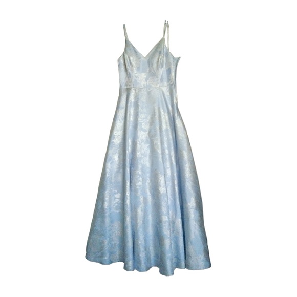 Light Blue/Periwinkle Floral Long Prom Dress - Picture 2 of 13